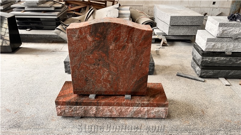 Red Multicolor Granite Headstone 9