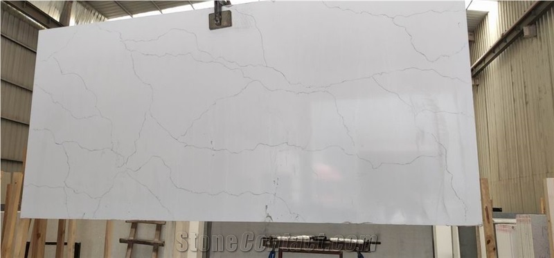 Carrara White Quartz Slabs
