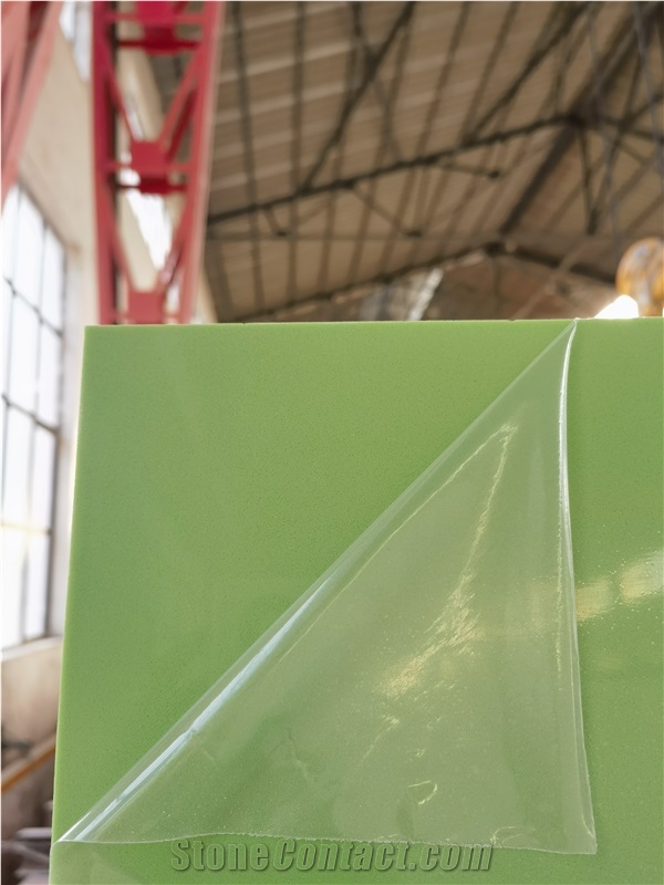 Pure Green Quartz Slabs