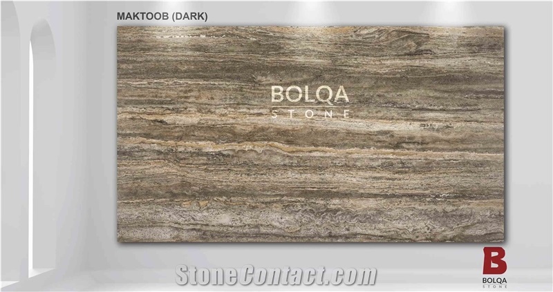 Iran Brown Travertine Slabs - MAKTOOB Dark