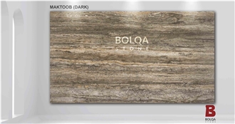 Iran Brown Travertine Slabs - MAKTOOB Dark