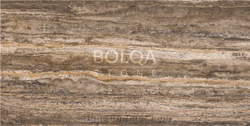 Iran Brown Travertine Slabs - MAKTOOB Dark