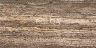 Iran Brown Travertine Slabs - MAKTOOB Dark