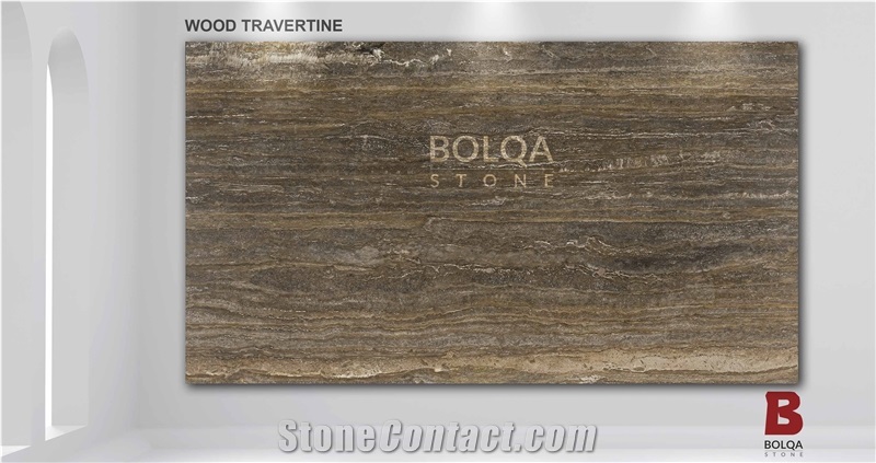 Iran Brown Travertine Slabs - WOOD Travertine