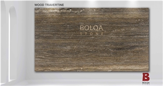 Iran Brown Travertine Slabs - WOOD Travertine
