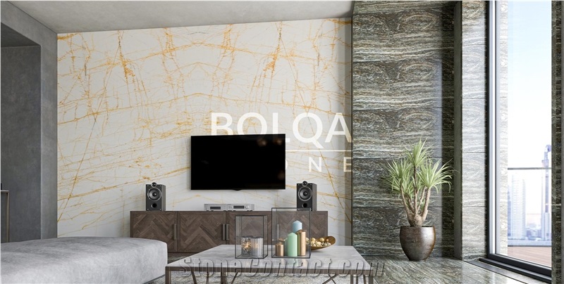 Iran Golden Lightning Marble Slabs