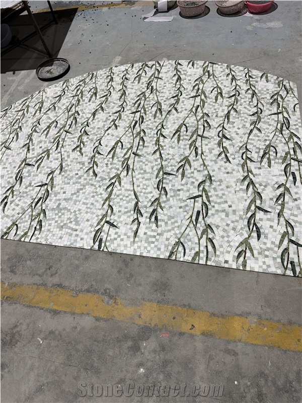 Customize Waterjet Cut Marble Inlay Medallion