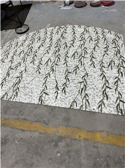 Customize Waterjet Cut Marble Inlay Medallion