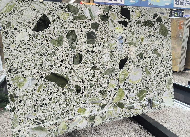 Green Jade Terrazzo Slabs Unique Style