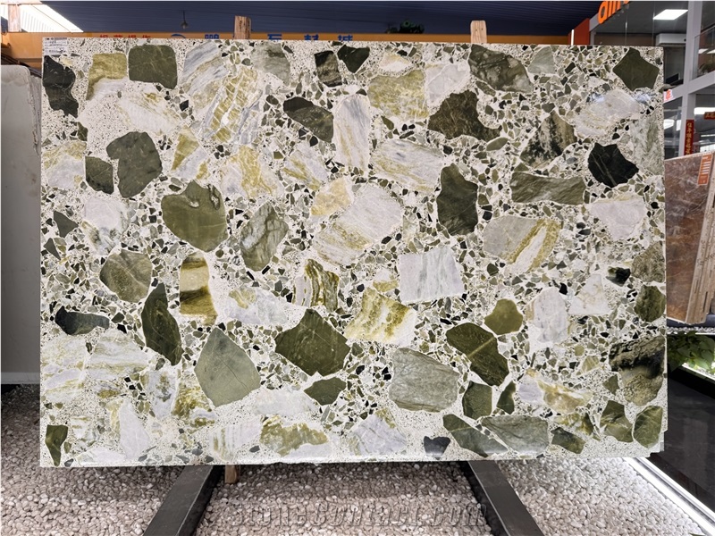 Green Jade Terrazzo Slabs Unique Style