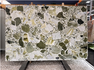 Green Jade Terrazzo Slabs Unique Style