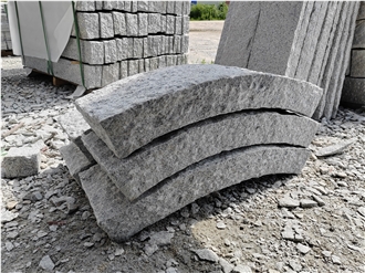 Bianco Crystal White Natural Granite Radius Garden Kerbstone