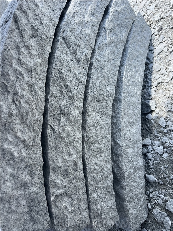 Bianco Crystal White Natural Granite Radius Garden Kerbstone