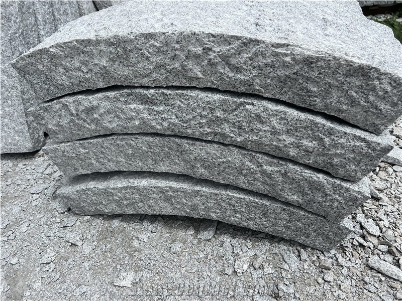 Bianco Crystal White Natural Granite Radius Garden Kerbstone