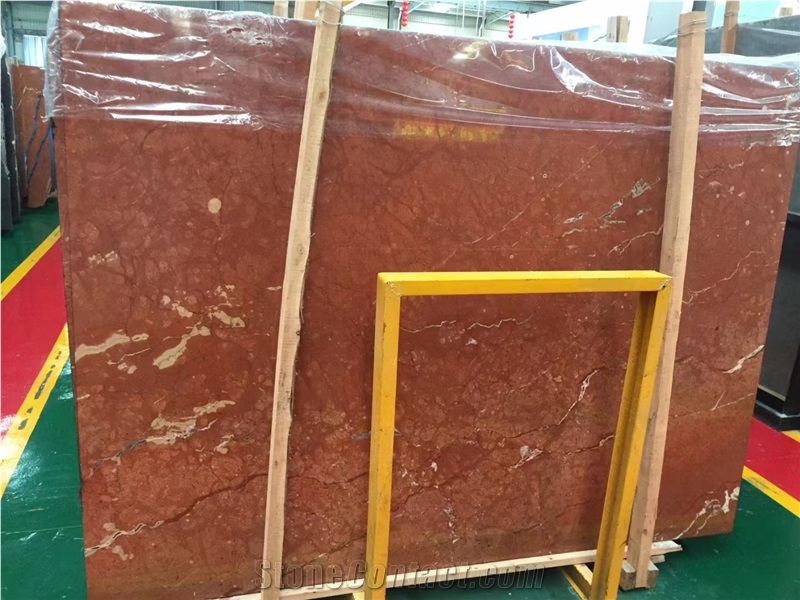 Polished Red Rosso Coralito Marble Slabs