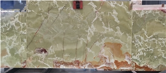 Prefab Green Onyx Bathroom Countertop Vanity Top