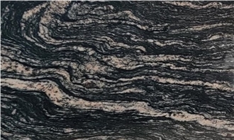 Wavy Black Granite Slabs