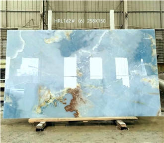 Golden Blue Onyx Slabs Decoration Application Scene