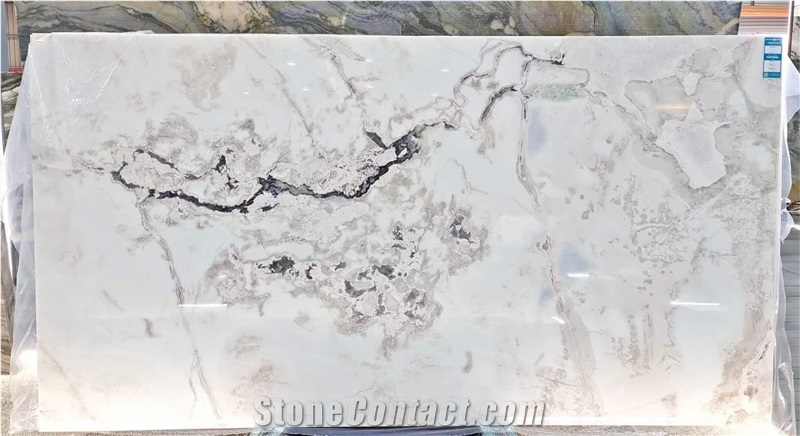 White Picasso Oyster White Marble, Dover White Marble Slabs