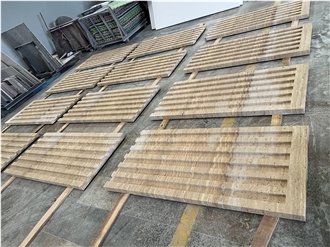 Beige Travertine 3D CNC Wall Panels Home Decoration