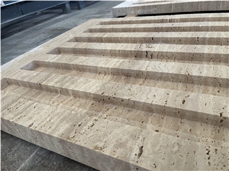 Beige Travertine 3D CNC Wall Panels Home Decoration