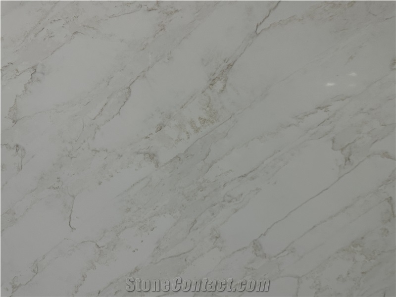 New Calacatta Light Gold Veins Artificial Stone Quartz Slabs