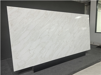 New Calacatta Light Gold Veins Artificial Stone Quartz Slabs
