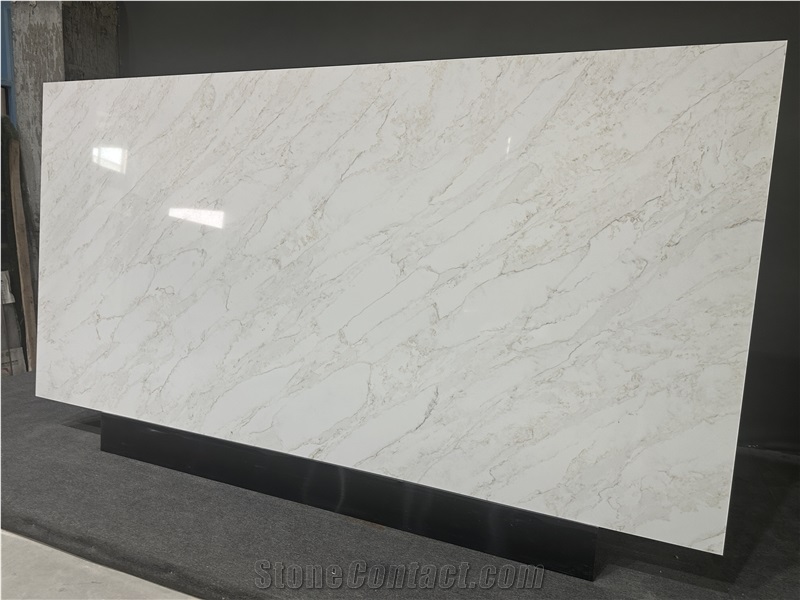 New Calacatta Light Gold Veins Artificial Stone Quartz Slabs