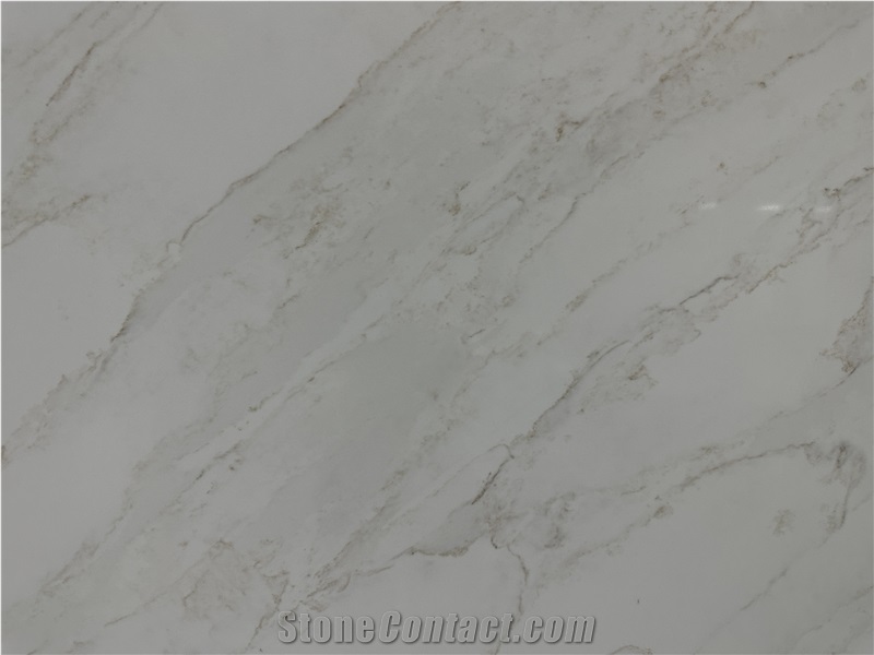 New Calacatta Light Gold Veins Artificial Stone Quartz Slabs