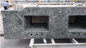 Dark Green Marble Bath Vanity Tops Double Sink Countertops