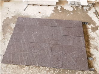 Purple Porphyry Stone Flamed Tiles For Floor
