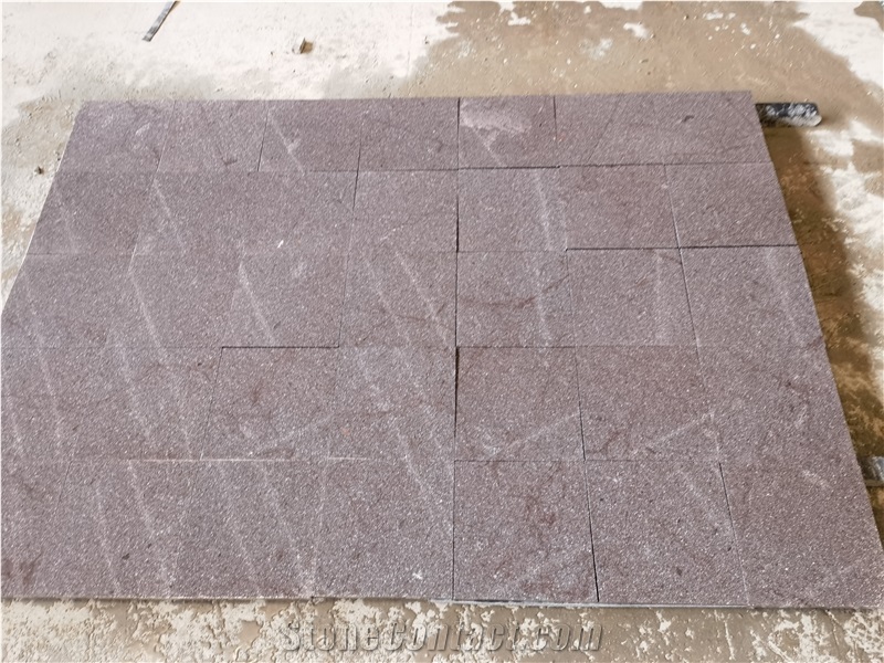 Purple Porphyry Stone Flamed Tiles For Floor