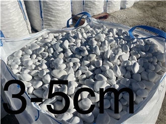 Pure White Pebble Stone - Tumbled Sivec Marble