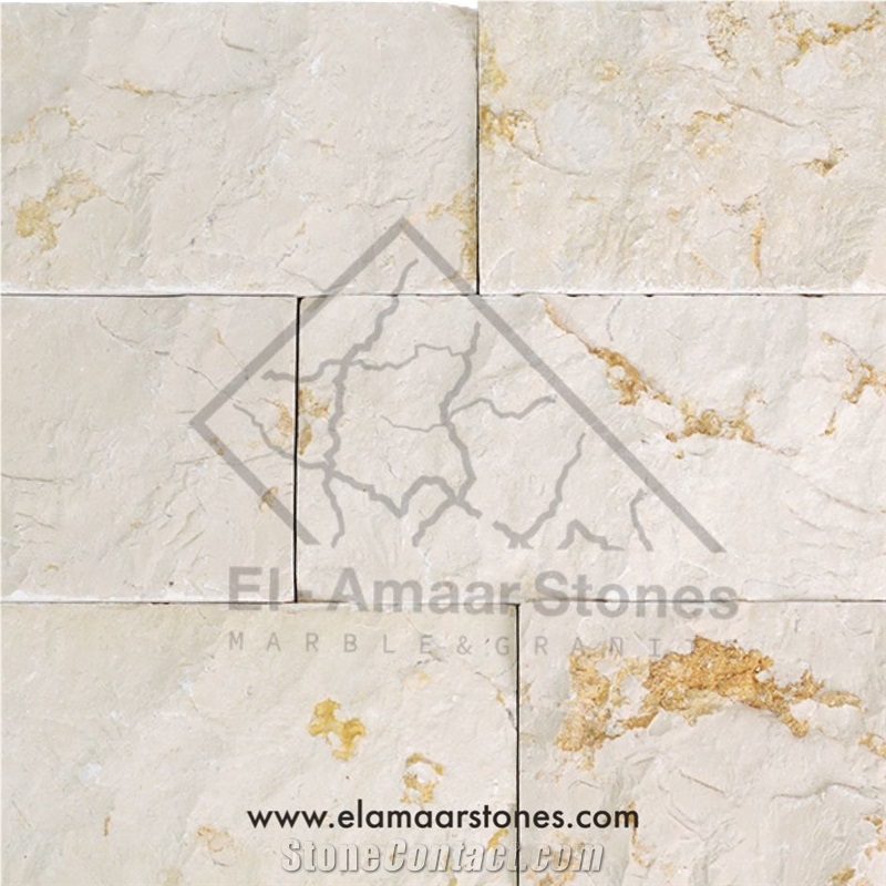 Galala Light Beige Marble Split Face Wall Cladding Tiles
