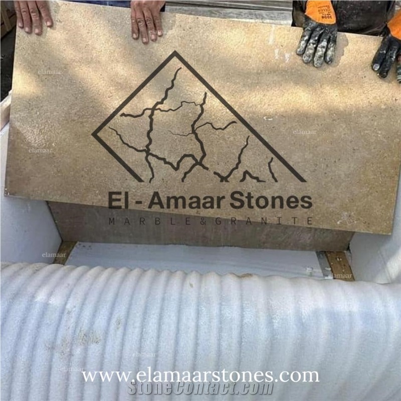 Sinai Pearl Limestone Big Tiles Tumbled And Acid Washing Finish