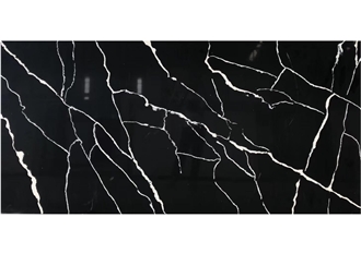 Black Striped Polished Surface Artificial Quartz Slabs