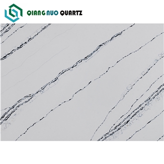 China's Blue Vein White Calacatta Quartz Slabs