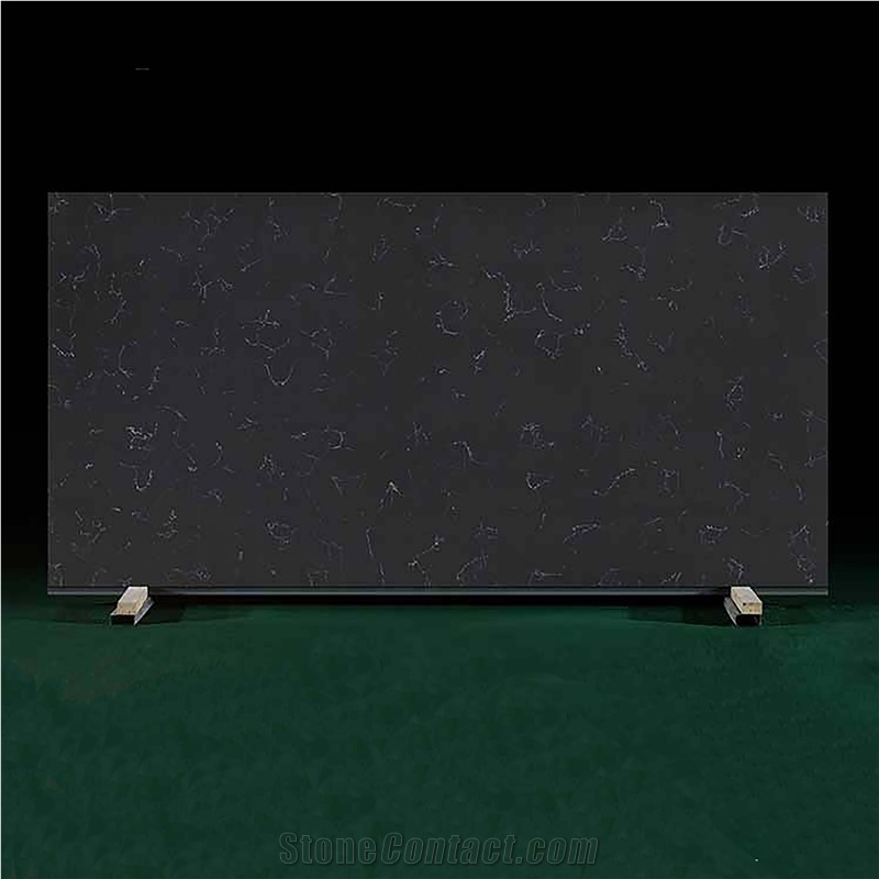 Chinese Cheap Black Quartz Stone Artificial Stone Slabs