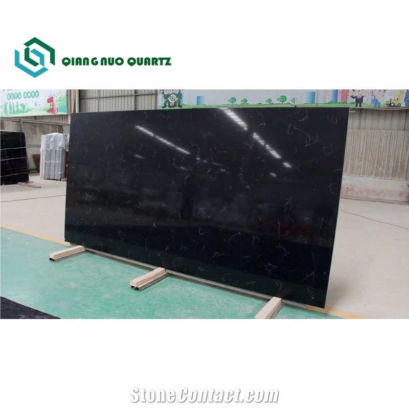 Chinese Cheap Black Quartz Stone Artificial Stone Slabs