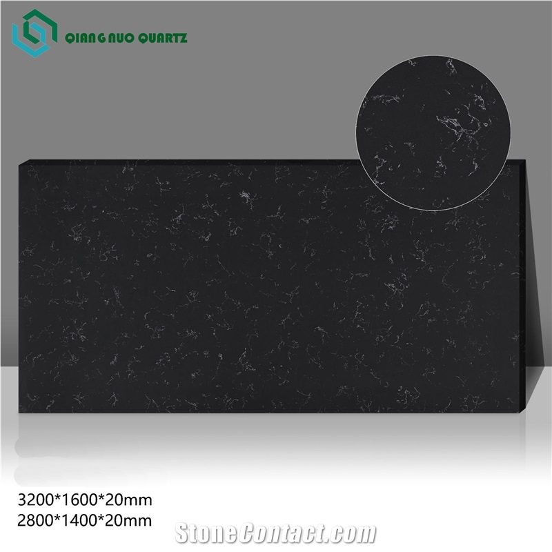 Chinese Cheap Black Quartz Stone Artificial Stone Slabs