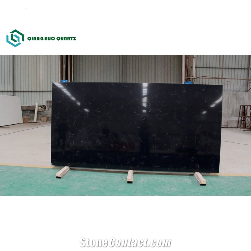 Chinese Cheap Black Quartz Stone Artificial Stone Slabs