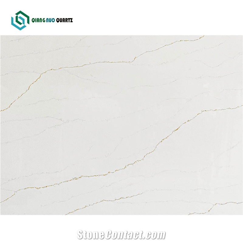 Chinese Gold Striped Imitation Marble Artificial Calacatta