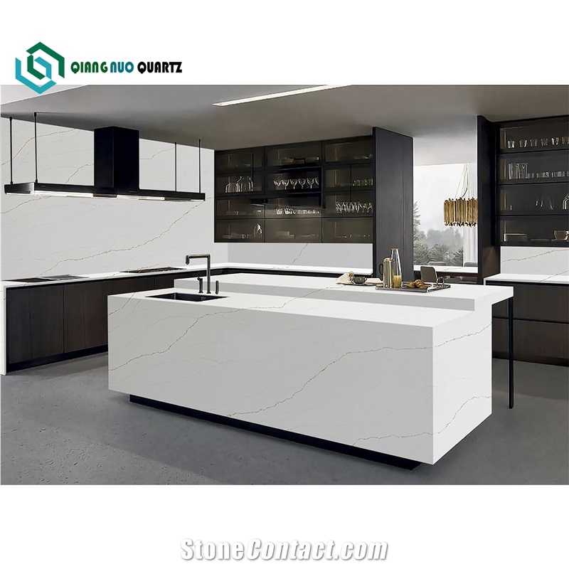 Chinese Gold Striped Imitation Marble Artificial Calacatta