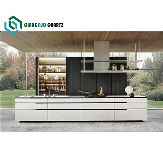 Chinese Gold Striped Imitation Marble Artificial Calacatta