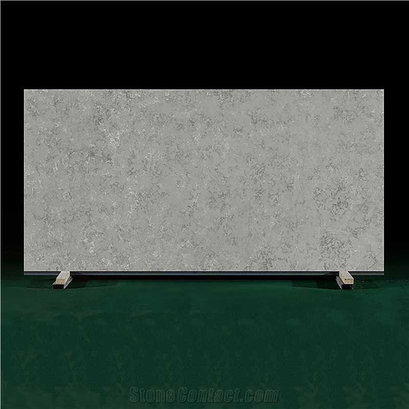 Light Silver Gray Artificial Quartz Stone Slabs