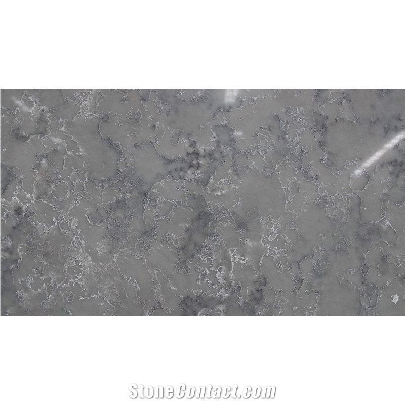 Light Silver Gray Artificial Quartz Stone Slabs