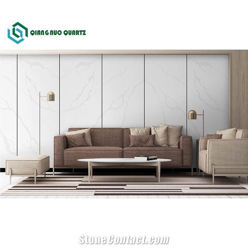 New Calacatta Artificial Quartz Polished Slabs Quartz Slabs