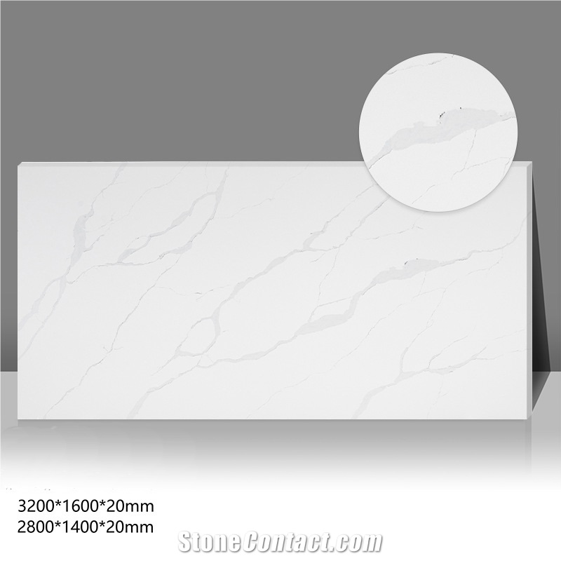 New Calacatta Artificial Quartz Polished Slabs Quartz Slabs