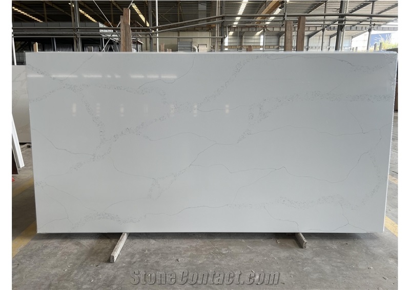 Yellow Veined Artificial Quartz Slabs