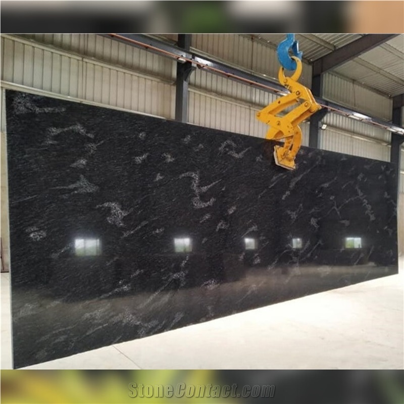 Fish Black Granite Slabs